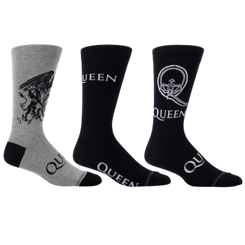 Queen - Gift Box 3Pk Sokken - Grijs/Zwart